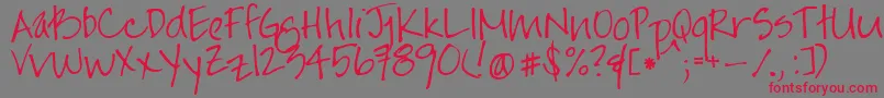 Jayneprintyoff Font – Red Fonts on Gray Background