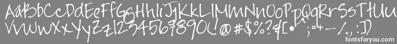 Jayneprintyoff Font – White Fonts on Gray Background