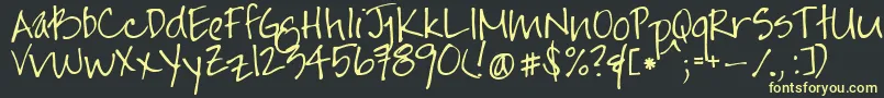Jayneprintyoff Font – Yellow Fonts on Black Background