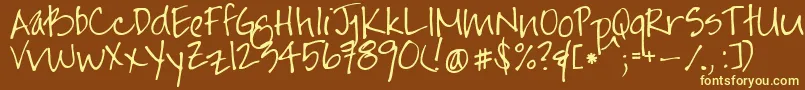 Jayneprintyoff Font – Yellow Fonts on Brown Background