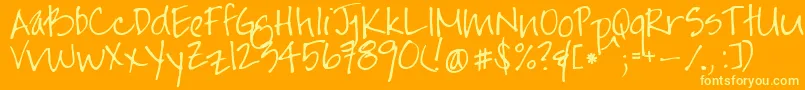 Jayneprintyoff Font – Yellow Fonts on Orange Background