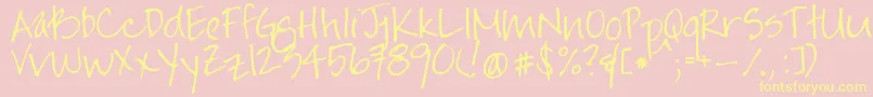 Jayneprintyoff Font – Yellow Fonts on Pink Background