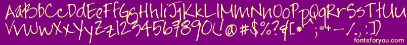 Jayneprintyoff Font – Yellow Fonts on Purple Background