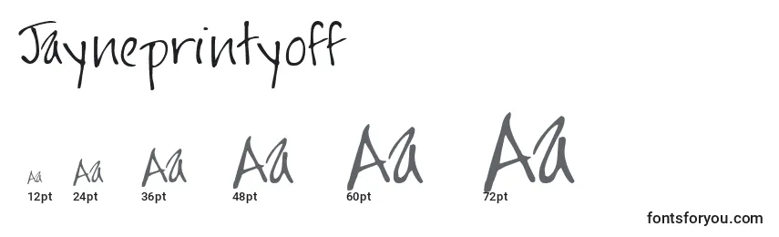 Jayneprintyoff (87124) Font Sizes