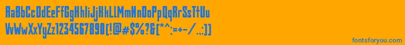 Bully Font – Blue Fonts on Orange Background