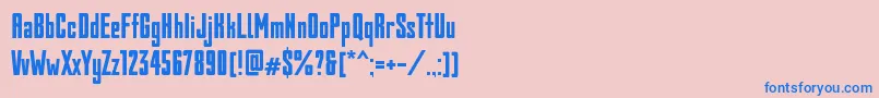 Bully Font – Blue Fonts on Pink Background