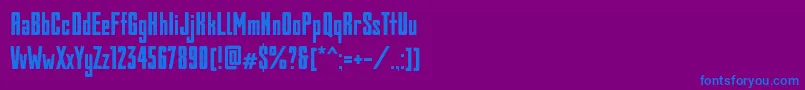 フォントBully – 紫色の背景に青い文字