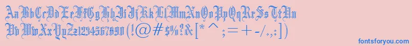 DrpoGothicru Font – Blue Fonts on Pink Background