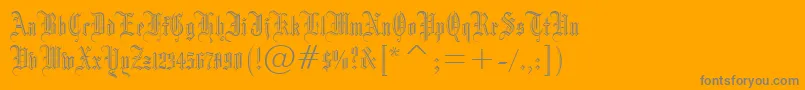 DrpoGothicru-Schriftart – Graue Schriften auf orangefarbenem Hintergrund