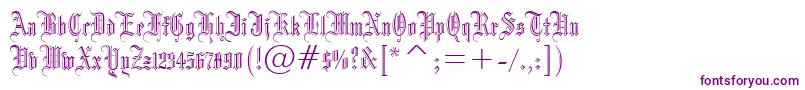 DrpoGothicru-Schriftart – Violette Schriften auf weißem Hintergrund