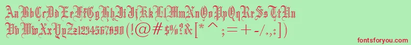 DrpoGothicru Font – Red Fonts on Green Background