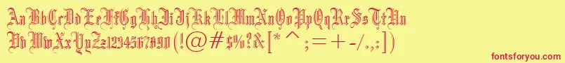 DrpoGothicru Font – Red Fonts on Yellow Background