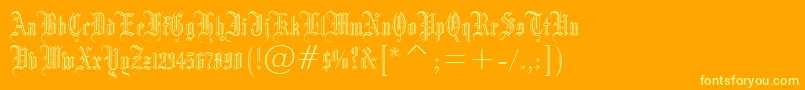 DrpoGothicru Font – Yellow Fonts on Orange Background