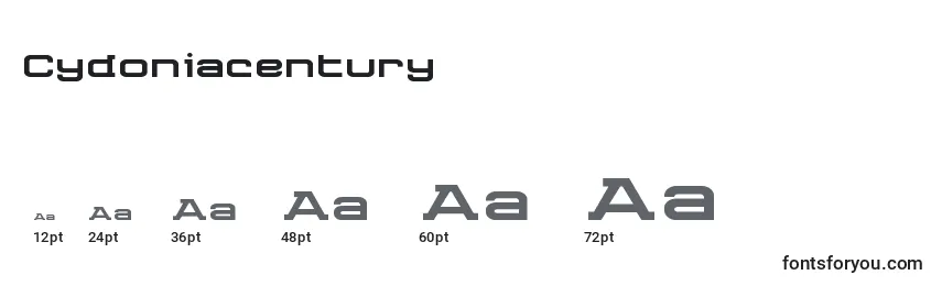 Размеры шрифта Cydoniacentury