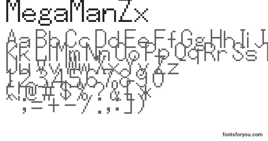 MegaManZx Font – alphabet, numbers, special characters