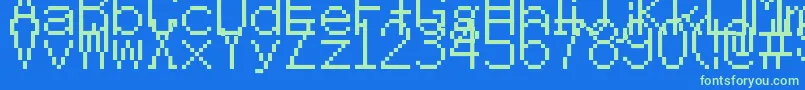 Fonte MegaManZx – fontes verdes em um fundo azul