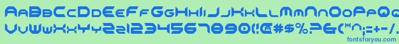 OmniGirlCondensed Font – Blue Fonts on Green Background