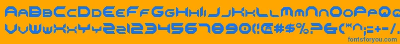 OmniGirlCondensed Font – Blue Fonts on Orange Background