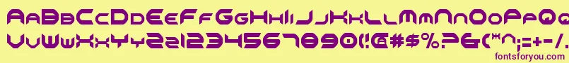 Fonte OmniGirlCondensed – fontes roxas em um fundo amarelo