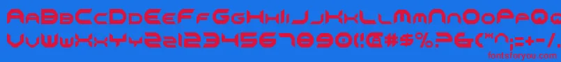 OmniGirlCondensed Font – Red Fonts on Blue Background