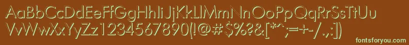 Шрифт Futurafuturisvolumelightc – зелёные шрифты на коричневом фоне