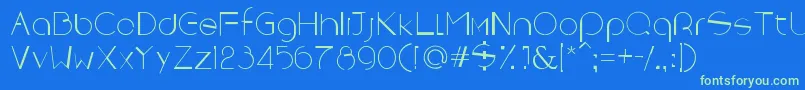 Rebornx Font – Green Fonts on Blue Background