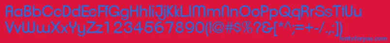 Czcionka ClementepdagBook – niebieskie czcionki na czerwonym tle