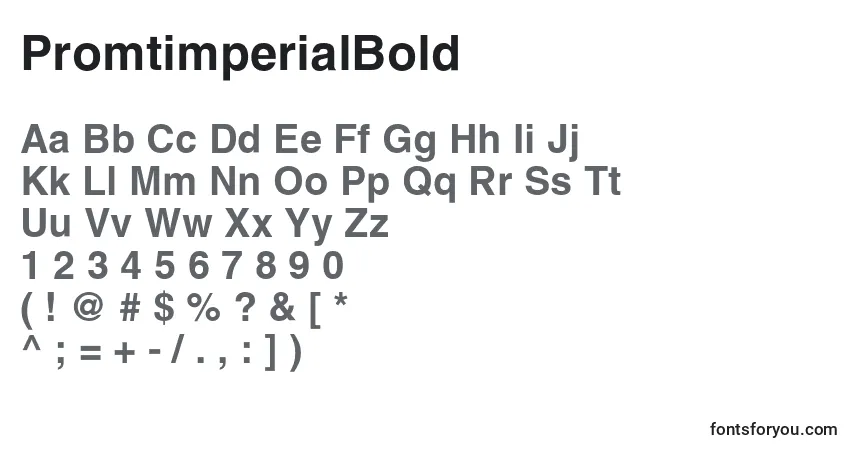 A fonte PromtimperialBold – alfabeto, números, caracteres especiais