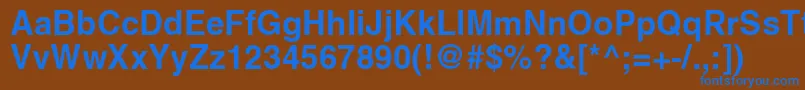 フォントPromtimperialBold – 茶色の背景に青い文字