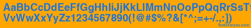 PromtimperialBold Font – Blue Fonts on Orange Background