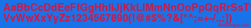 Czcionka PromtimperialBold – czerwone czcionki na niebieskim tle