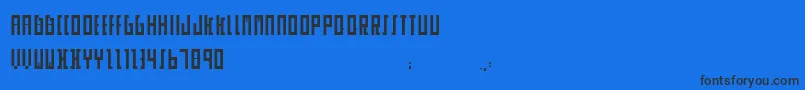 Czcionka Skor – czarne czcionki na niebieskim tle