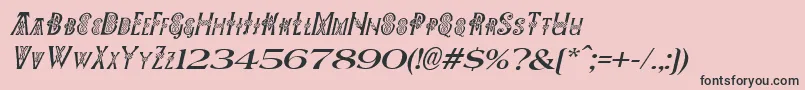 Fonte PeesCelticItalic – fontes pretas em um fundo rosa