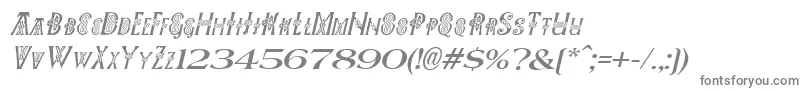 フォントPeesCelticItalic – 灰色のフォント