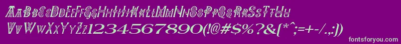 fuente PeesCelticItalic – Fuentes Verdes Sobre Fondo Morado