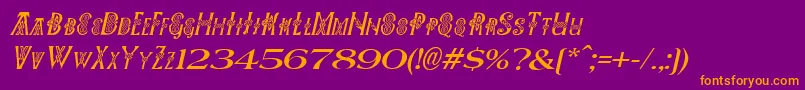 fuente PeesCelticItalic – Fuentes Naranjas Sobre Fondo Morado