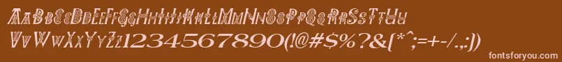 Шрифт PeesCelticItalic – розовые шрифты на коричневом фоне