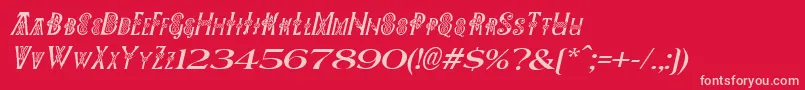 fuente PeesCelticItalic – Fuentes Rosadas Sobre Fondo Rojo