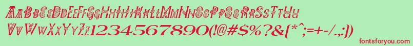 fuente PeesCelticItalic – Fuentes Rojas Sobre Fondo Verde