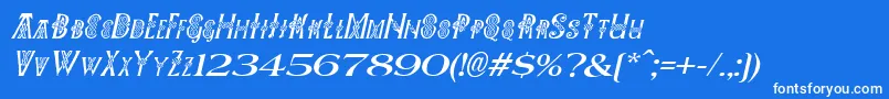 Fonte PeesCelticItalic – fontes brancas em um fundo azul