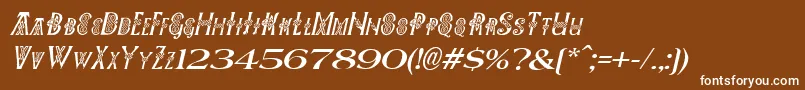 フォントPeesCelticItalic – 茶色の背景に白い文字