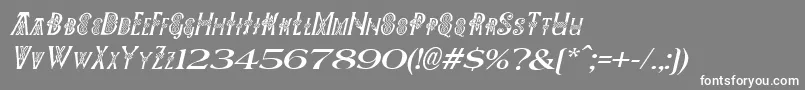 フォントPeesCelticItalic – 灰色の背景に白い文字