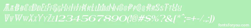 PeesCelticItalic Font – White Fonts on Green Background