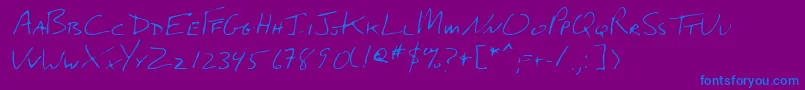 Lehn274-fontti – siniset fontit violetilla taustalla