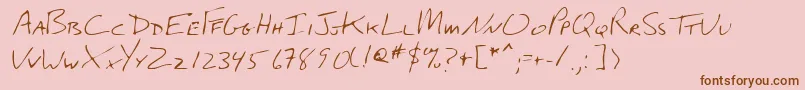 Lehn274-Schriftart – Braune Schriften auf rosa Hintergrund
