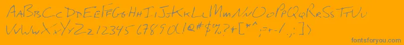 Lehn274-Schriftart – Graue Schriften auf orangefarbenem Hintergrund