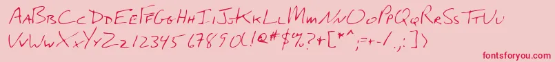 フォントLehn274 – ピンクの背景に赤い文字