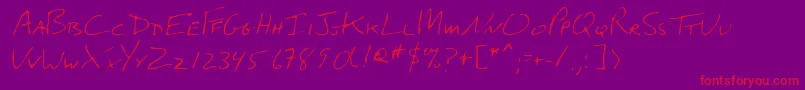 Fonte Lehn274 – fontes vermelhas em um fundo violeta