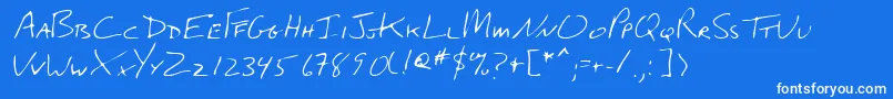 Lehn274-fontti – valkoiset fontit sinisellä taustalla
