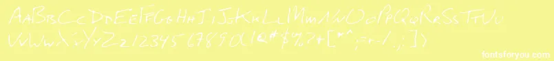 Lehn274-Schriftart – Weiße Schriften auf gelbem Hintergrund